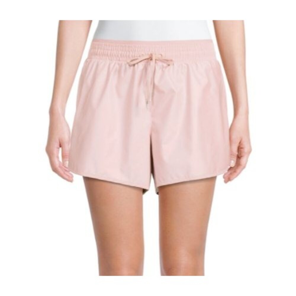 NWT Avia Women's Metallic Shine Shorts Pink‎ Running Athletic Drawstring LARGE